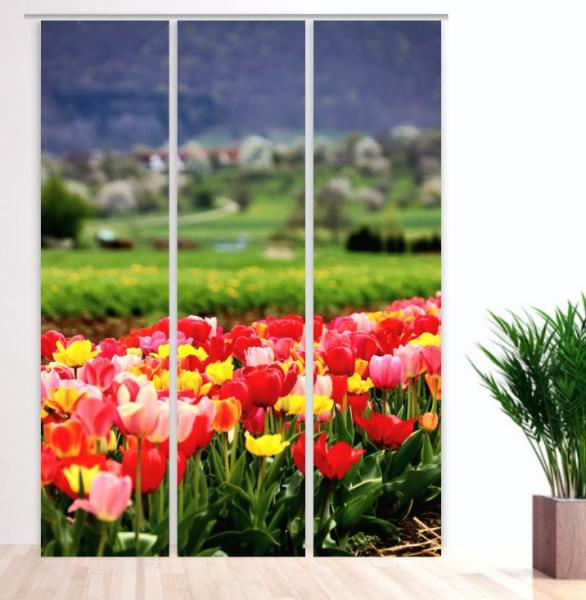 Tulpenfluss, Flächenvorhang 3er Set
